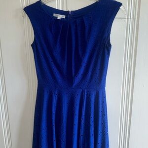 Blue London Times Sleeveless Eyelet Fit and Flare Dress - Size 4